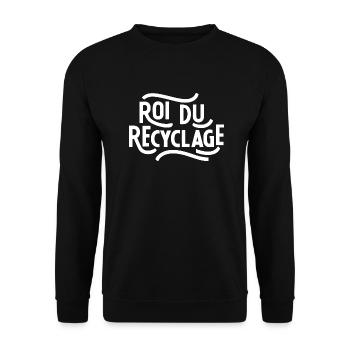Roi du recyclage - Sweat-shirt Unisexe - noir - Devant - Alina (178cm) & Michal (187cm)
