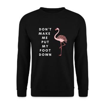 Flamingo Foot Down Funny Design - Unisex Sweatshirt - black - Front - Alina (178cm) & Michal (187cm)