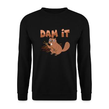 Dam It Rodent Beaver Animal - Unisex Sweatshirt - black - Front - Alina (178cm) & Michal (187cm)