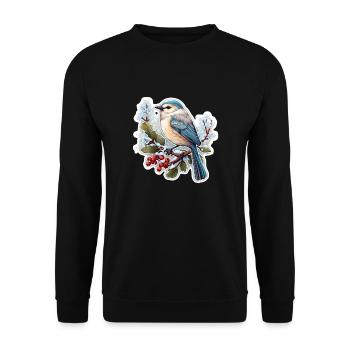 Oiseaux en hiver - Sweat-shirt Unisexe - noir - Devant - Alina (178cm) & Michal (187cm)