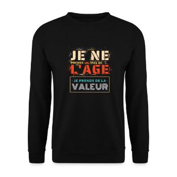 départ en retraite je ne prends pas de l'âge rétro - Sweat-shirt Unisexe - noir - Devant - Alina (178cm) & Michal (187cm)