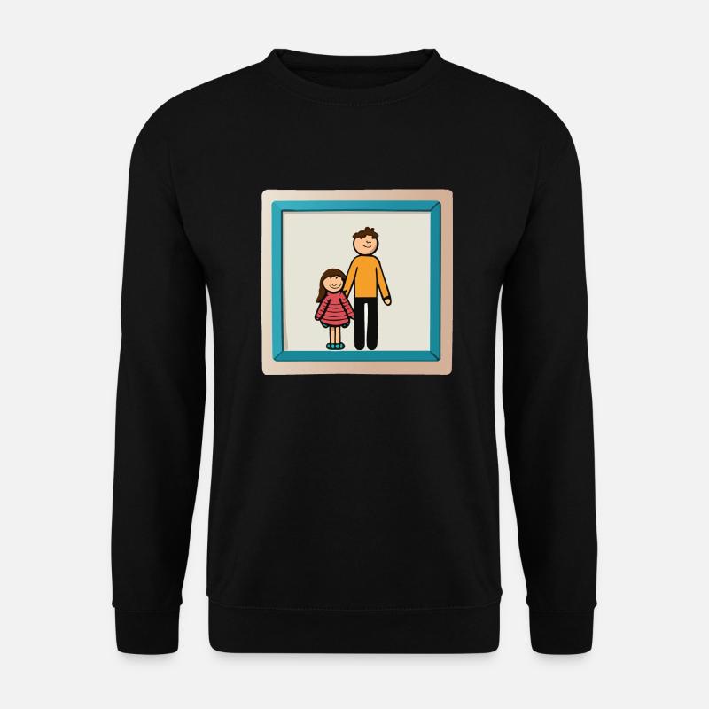 Familie / Vater / Tochter - Unisex Pullover - Schwarz