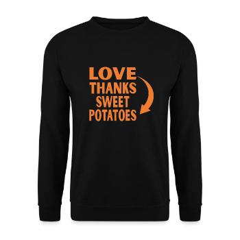 Love Thanks Sweet Potatoes funny Thanksgiving - Sweat-shirt Unisexe - noir - Devant - Alina (178cm) & Michal (187cm)