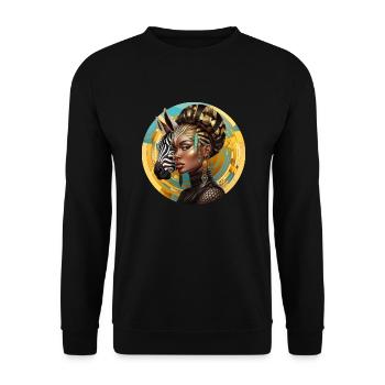 Portrait Woman Africa Power Gift Africa Fans - Unisex Sweatshirt - black - Front - Alina (178cm) & Michal (187cm)