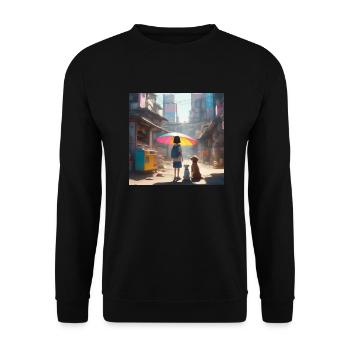 sunny day with dogs in endtime world - Unisex Pullover - Schwarz - Vorne - Alina (178cm) & Michal (187cm)