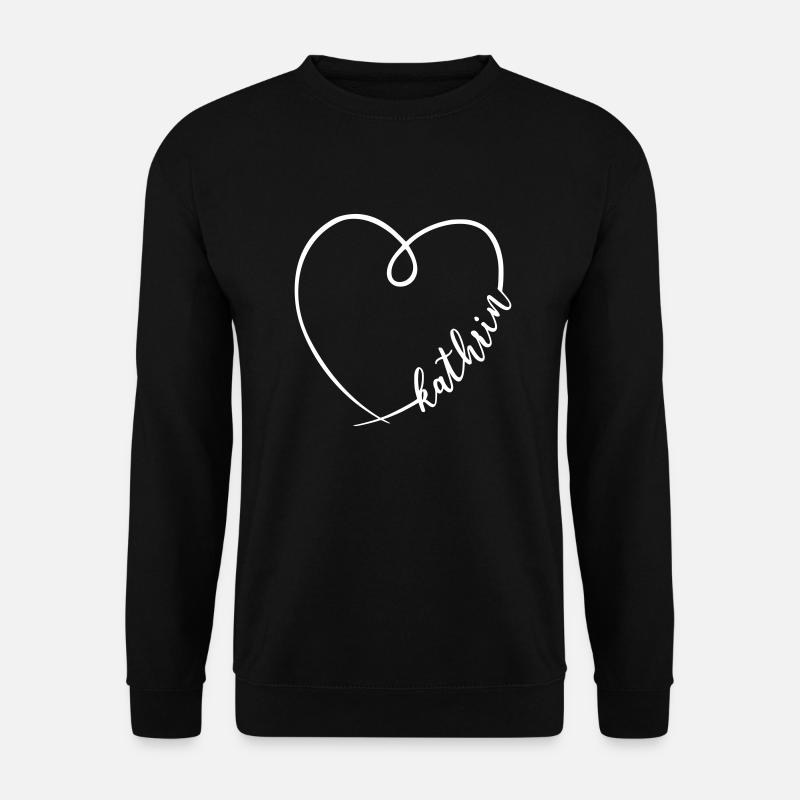 Kathrin Name Calligraphy Heart - Unisex Sweatshirt - black