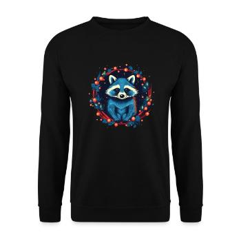 Racoon avec des ratons laveurs Xmas Elements - Sweat-shirt Unisexe - noir - Devant - Alina (178cm) & Michal (187cm)