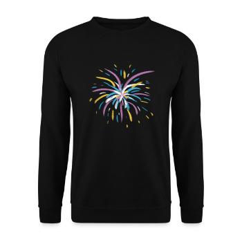 Fireworks in Lilac, Blue, Yellow and White - Unisex Sweatshirt - black - Front - Alina (178cm) & Michal (187cm)