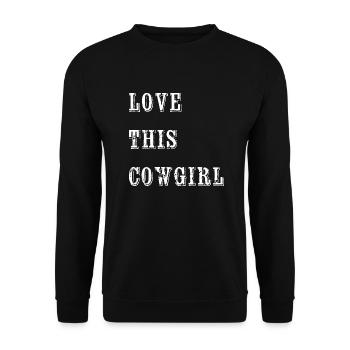 Cowboy, Saint-Valentin, Look assorti, paire assortie - Sweat-shirt Unisexe - noir - Devant - Alina (178cm) & Michal (187cm)