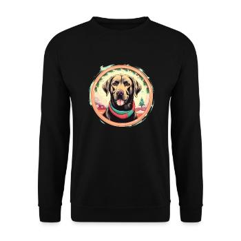 Labrador Retriever Hund Weihnachten, Liebe Hunde - Unisex Pullover - Schwarz - Vorne - Alina (178cm) & Michal (187cm)