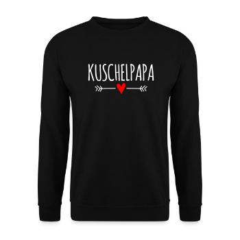 Papa Kuschelbär Liebe liebevoll kuscheln lustig - Unisex Pullover - Schwarz - Vorne - Alina (178cm) & Michal (187cm)