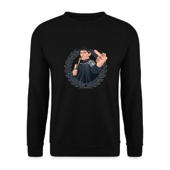 Rieser Grantler // Illustration - Unisex Pullover - Schwarz - Vorne - Alina (178cm) & Michal (187cm)
