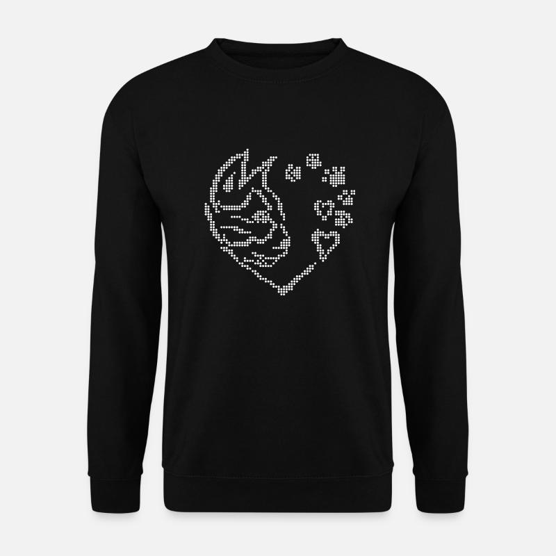 Cat Small Heart Graphic - Unisex Sweatshirt - black