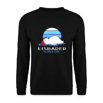 Eisbaden cool Winterbader Winterschwimmen - Unisex Pullover - Schwarz - Vorne - Alina (178cm) & Michal (187cm)