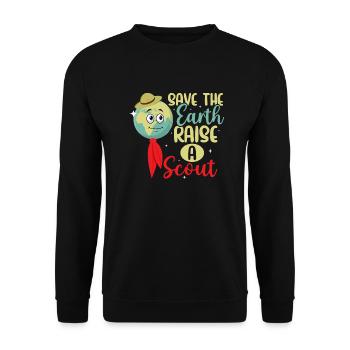 Scout Earth Savers: Raising Awareness Tee - Unisex Sweatshirt - black - Front - Alina (178cm) & Michal (187cm)