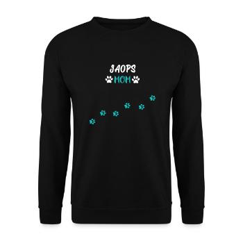 Jaops Mom I Jack Russel Mops Mix - Unisex Pullover - Schwarz - Vorne - Alina (178cm) & Michal (187cm)