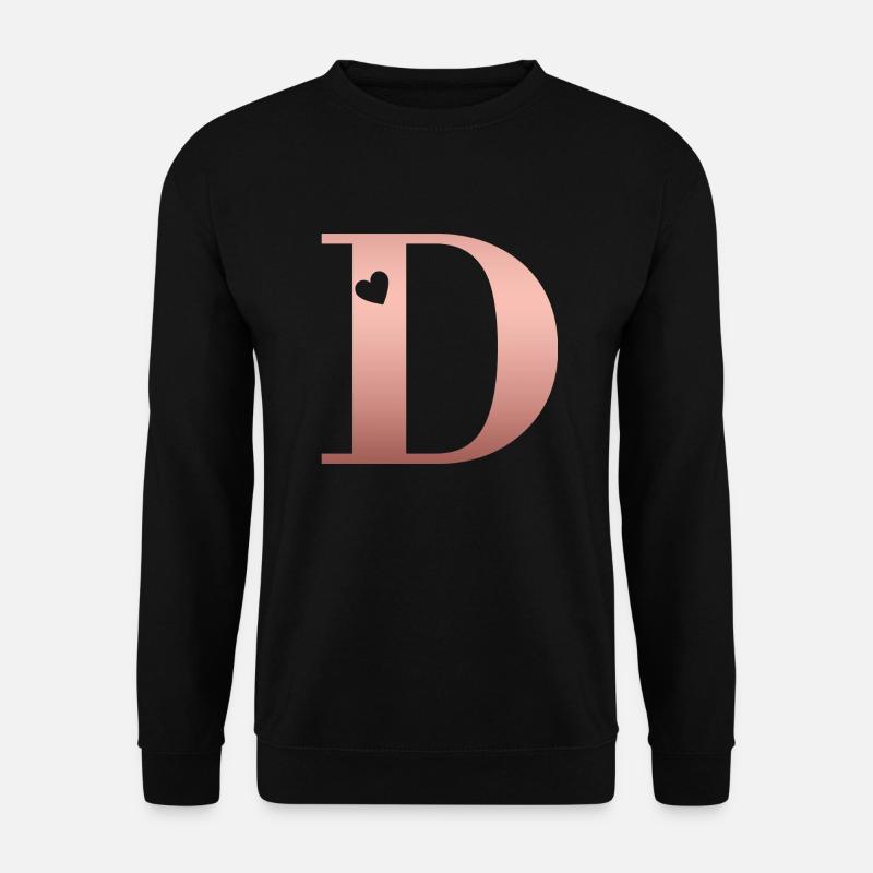 letter D rose gold - Unisex Sweatshirt - black