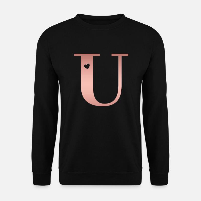 letter U rose gold - Unisex Sweatshirt - black