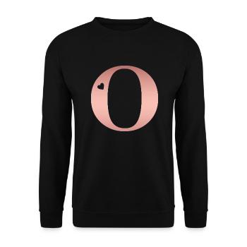 Buchstabe O Roségold - Unisex Pullover - Schwarz - Vorne - Alina (178cm) & Michal (187cm)