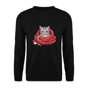 Adorable Cat - Unisex Sweatshirt - black - Front - Alina (178cm) & Michal (187cm)