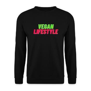 Vegan Lifestyle Vegan Lifestyle Vegetarian - Unisex Sweatshirt - black - Front - Alina (178cm) & Michal (187cm)