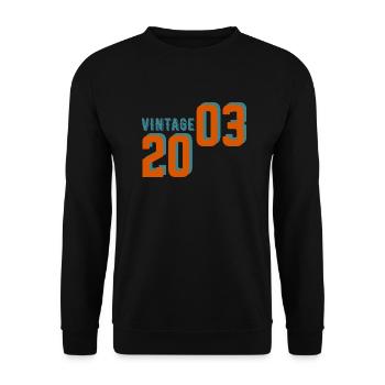 Vintage rétro 2003 - Sweat-shirt Unisexe - noir - Devant - Alina (178cm) & Michal (187cm)