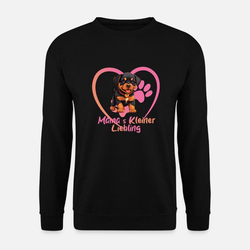 Hund Welpe Mamas kleiner Liebling Rottweiler - Unisex Pullover - Schwarz