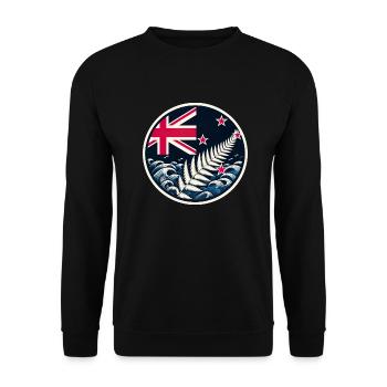 Neuseeland Aotearoa Kiwi 20 - Unisex Pullover - Schwarz - Vorne - Alina (178cm) & Michal (187cm)