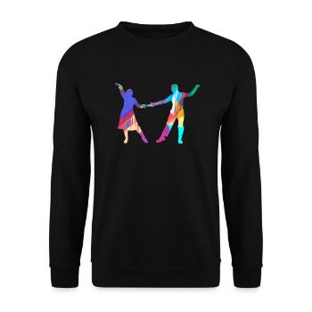 Danse de Couple, Danseur, Danse, Graffiti, Peinture - Sweat-shirt Unisexe - noir - Devant - Alina (178cm) & Michal (187cm)