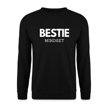 BESTIE MINDSET - Unisex Pullover - Schwarz - Vorne - Alina (178cm) & Michal (187cm)