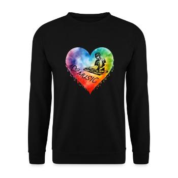 I Love Music - Unisex Pullover - Schwarz - Vorne - Alina (178cm) & Michal (187cm)