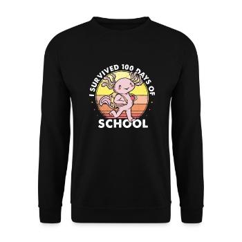 I Survived 100 Days Of School Is Alotl School - Unisex Sweatshirt - black - Front - Alina (178cm) & Michal (187cm)