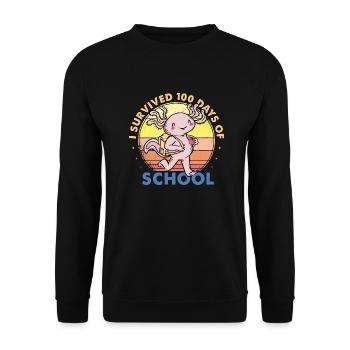 I Survived 100 Days Of School Is Alotl School - Unisex Sweatshirt - black - Front - Alina (178cm) & Michal (187cm)