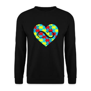 Autisme Infini Amour Pour Enfant Autiste Mignon Autisme - Sweat-shirt Unisexe - noir - Devant - Alina (178cm) & Michal (187cm)