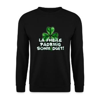 Lá Fhéile Pádraig Sona Duit ! Fête de la Saint-Patrick - Sweat-shirt Unisexe - noir - Devant - Alina (178cm) & Michal (187cm)