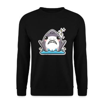 Shark Lover - Unisex Sweatshirt - black - Front - Alina (178cm) & Michal (187cm)