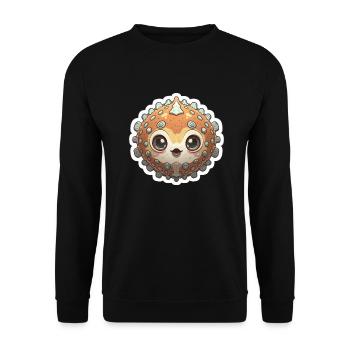 Kugelfisch-Liebhaber - Unisex Pullover - Schwarz - Vorne - Alina (178cm) & Michal (187cm)
