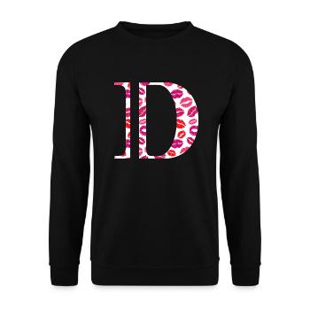 Lettre d bisous - Sweat-shirt Unisexe - noir - Devant - Alina (178cm) & Michal (187cm)