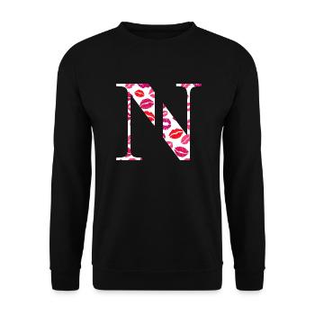 Lettre n bisous - Sweat-shirt Unisexe - noir - Devant - Alina (178cm) & Michal (187cm)