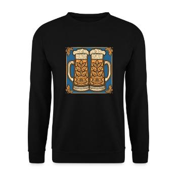 Beer Garden Munich October Bavaria Beer Celebrate Festival - Unisex Sweatshirt - black - Front - Alina (178cm) & Michal (187cm)