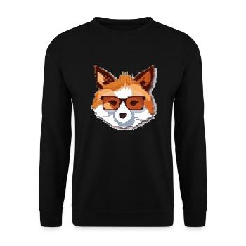 Pixoto the Fox - Unisex Sweatshirt - black - Front - Alina (178cm) & Michal (187cm)