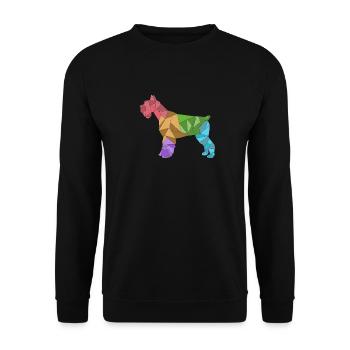 Geometric colorful schnauzer - Unisex Sweatshirt - black - Front - Alina (178cm) & Michal (187cm)