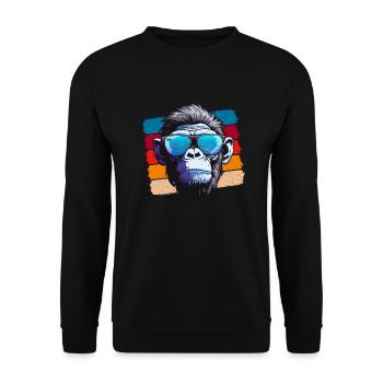 Cool Monkey - Unisex Sweatshirt - black - Front - Alina (178cm) & Michal (187cm)