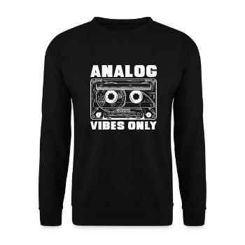 Analog Vibes Only - Music Lover Gift - Unisex Sweatshirt - black - Front - Alina (178cm) & Michal (187cm)