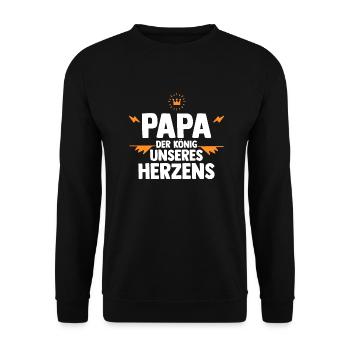Papa Fête des pères Papa - Sweat-shirt Unisexe - noir - Devant - Alina (178cm) & Michal (187cm)