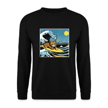 Lustiges Geschenk für Katzenliebhaber - Unisex Pullover - Schwarz - Vorne - Alina (178cm) & Michal (187cm)