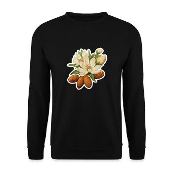 Amandes et fleurs d’amandier - Sweat-shirt Unisexe - noir - Devant - Alina (178cm) & Michal (187cm)