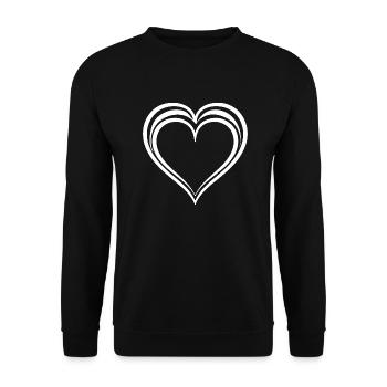 Herz - Unisex Pullover - Schwarz - Vorne - Alina (178cm) & Michal (187cm)