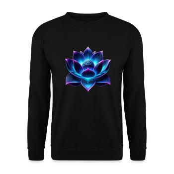Neon Lotus Flower - Unisex Sweatshirt - black - Front - Alina (178cm) & Michal (187cm)