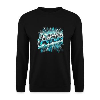 amazing - Unisex Pullover - Schwarz - Vorne - Alina (178cm) & Michal (187cm)